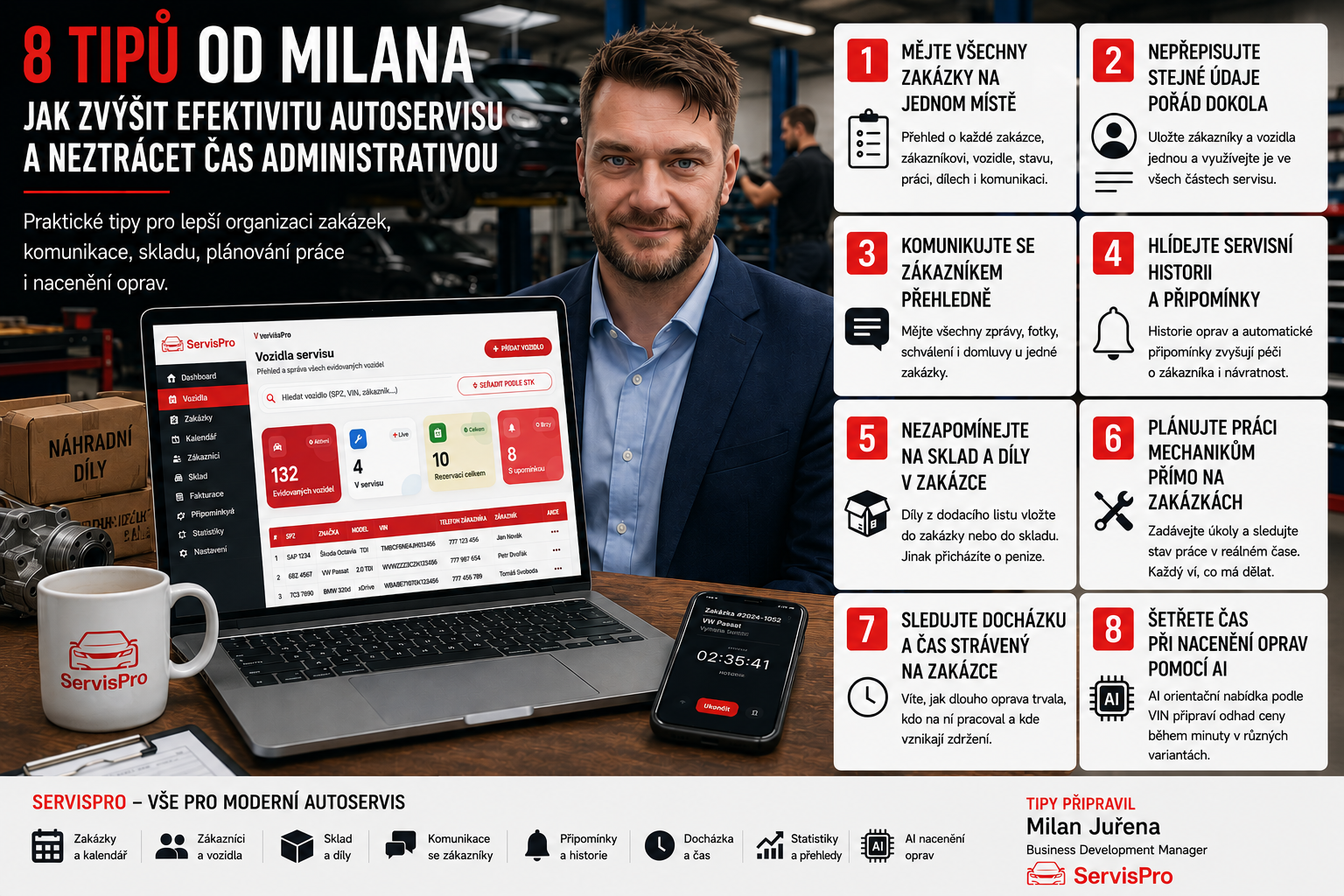 8 tipů od Milana, jak zvýšit efektivitu autoservisu a neztrácet čas administrativou