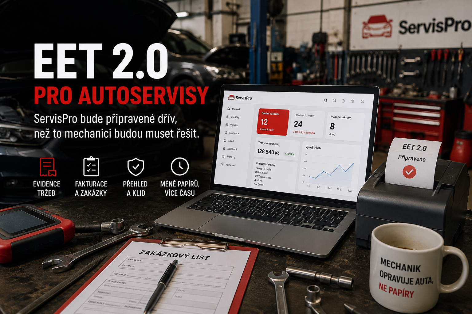 EET 2.0 pro autoservisy: ServisPro bude připravené dřív, než to mechanici budou muset řešit